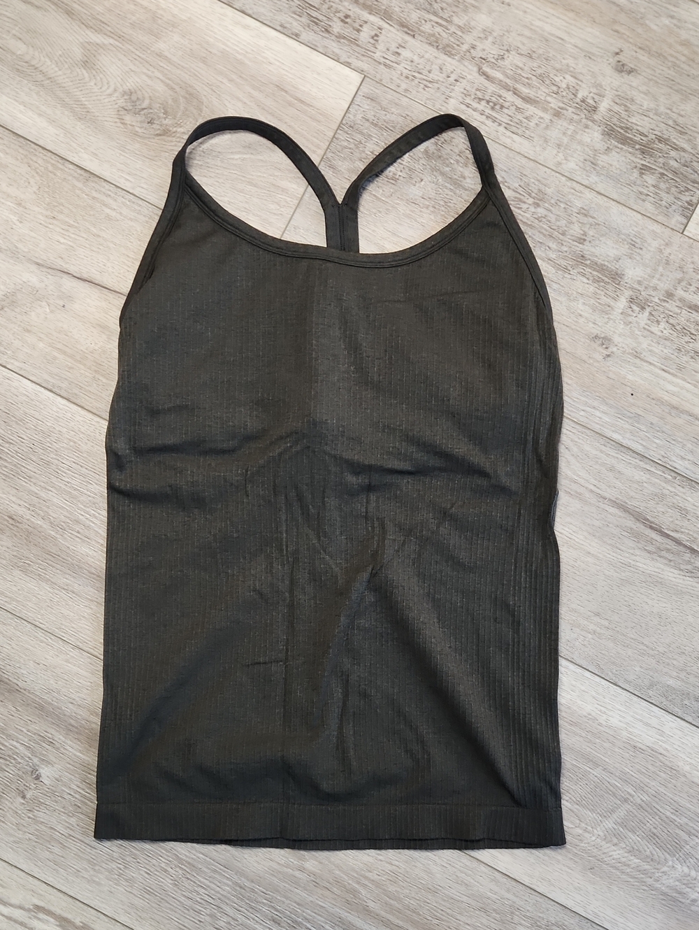 90 Degree by Reflex Black Ribbed Tank Top Built-in Shelf Bra
